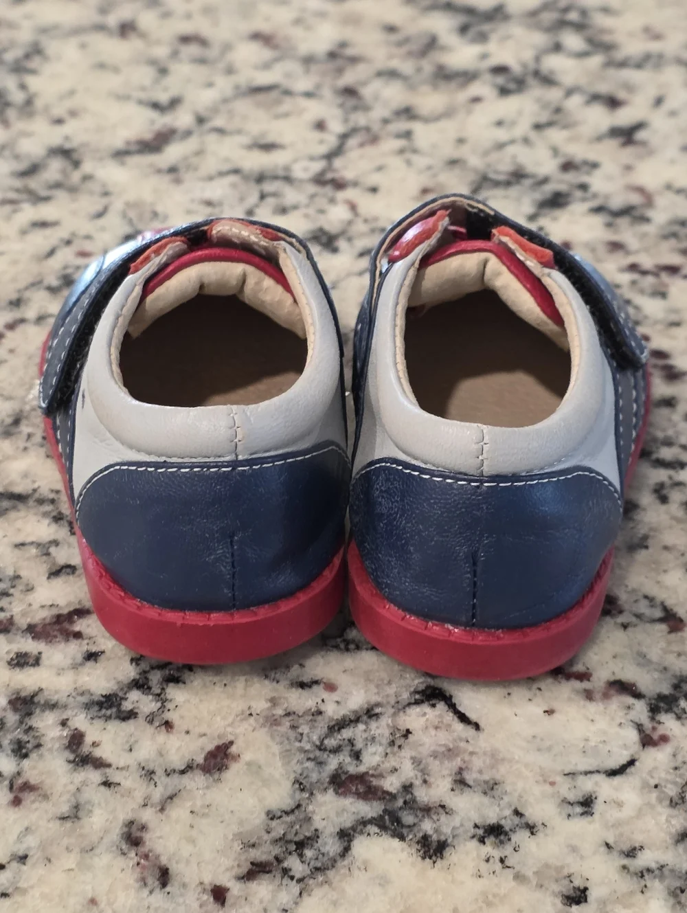 See Kai Run Toddler Red, Navy & Gray Leather Sneakers Size 3c